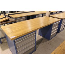 3' X 8' SHOP BENCH WITH 5 DRW AND 5 DRW LISTA