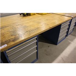 3' X 8' SHOP BENCH WITH 4 DRW AND 5 DRW LISTA