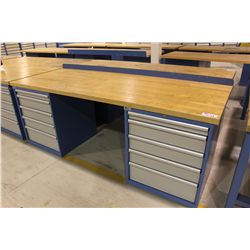 3' X 8' SHOP BENCH WITH 5 DRW AND 5 DRW LISTA