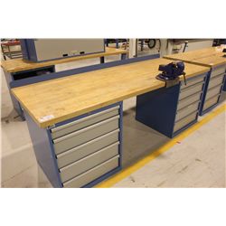 3' X 8' SHOP BENCH WITH 5 DRW AND 5 DRW LISTA
