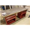 Image 1 : 36" X 84" STEEL TOP BENCH WITH 2 HUSKY CABINETS