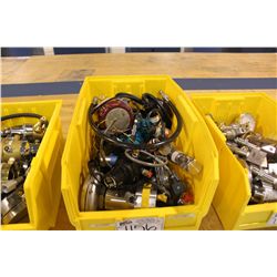 BIN OF S.S. VALVES, GUAGES AND PARTS