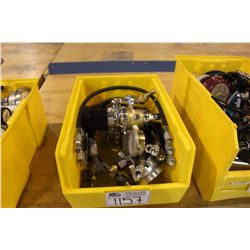 BIN OF S.S. VALVES, GUAGES AND PARTS