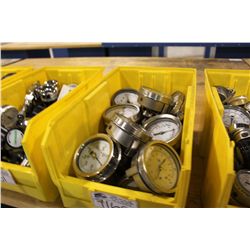 BIN OF S.S. VALVES, GUAGES AND PARTS