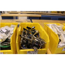 BIN OF S.S. VALVES, GUAGES AND PARTS