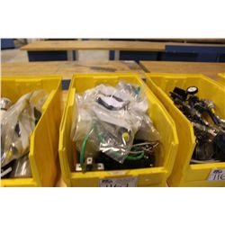 BIN OF S.S. VALVES, GUAGES AND PARTS