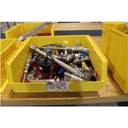 BIN OF S.S. VALVES, GUAGES AND PARTS