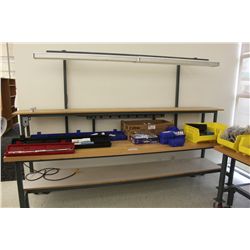 3' X 10' MOBILE LAB BENCH WITH SHELF AND OVERHEAD