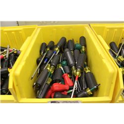 BIN OF ASSORTED TOOLS