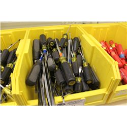 BIN OF ASSORTED TOOLS