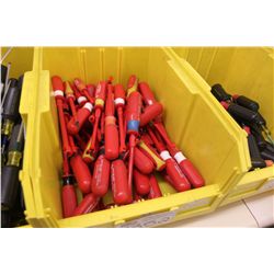 BIN OF ASSORTED TOOLS