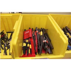 BIN OF ASSORTED TOOLS