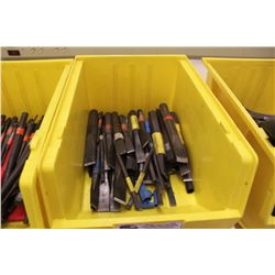 BIN OF ASSORTED TOOLS