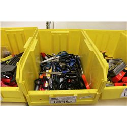 BIN OF ASSORTED TOOLS