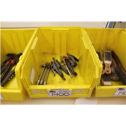 BIN OF ASSORTED TOOLS