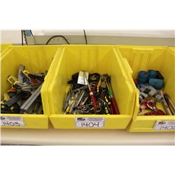 BIN OF ASSORTED TOOLS