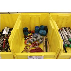 BIN OF ASSORTED TOOLS
