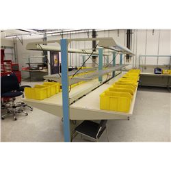 LISTA 18' DOUBLE SIDED LAB BENCH WITH OVERHEAD