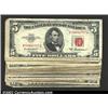 Image 1 : A mixed group of small size $5 bills, incl...