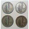 Image 2 : 4 Scarce Date D Mint Mercury Dimes