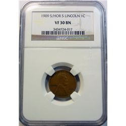 1909 S over horizontal S Lincoln penny  NGC30