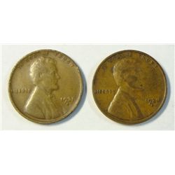 2   1931S   Lincoln pennys  VG/F