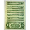 Image 2 : 10 $2.00 RED SEAL NOTES XF OR BETTER
