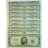 Image 1 : 10 $5.00 RED SEAL NOTES, XF OR BETTER