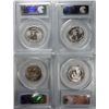 Image 2 : 1947-D, 53, 54, 57 WASHINGTON QUARTERS ALL PCGS MS-64