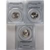 Image 1 : 1944-S, 47-D, 48 WASHINGTON QUARTERS ALL PCGS MS-65