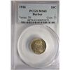 Image 1 : 1916 BARBER SILVER DIME PCGS MS65 NICELY TONED