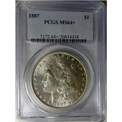 1887 MORGAN DOLLAR PCGS MS 64+