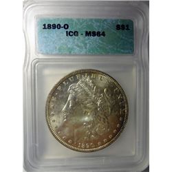 1890-O MORGAN DOLLAR ICG MS64 REALLY NICE!