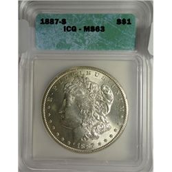 1887-S MORGAN DOLLAR ICG MS-63