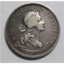 1870 PATTERN QUARTER POLLOCK 1015  SILVER REEDED EDGE VF/XF