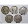 Image 1 : 5  1932S Washington quarter  just a tick below full good
