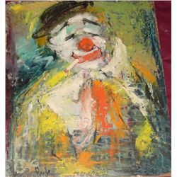 Jan De Ruth, Clown, Signed Oil on Board