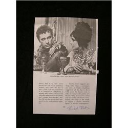 Richard Burton Signed Cleopatra Clipping