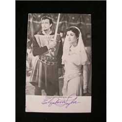 Elizabeth Taylor Autographed Ivanhoe Clipping