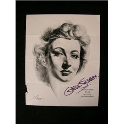 Greer Garson Signed Drawing