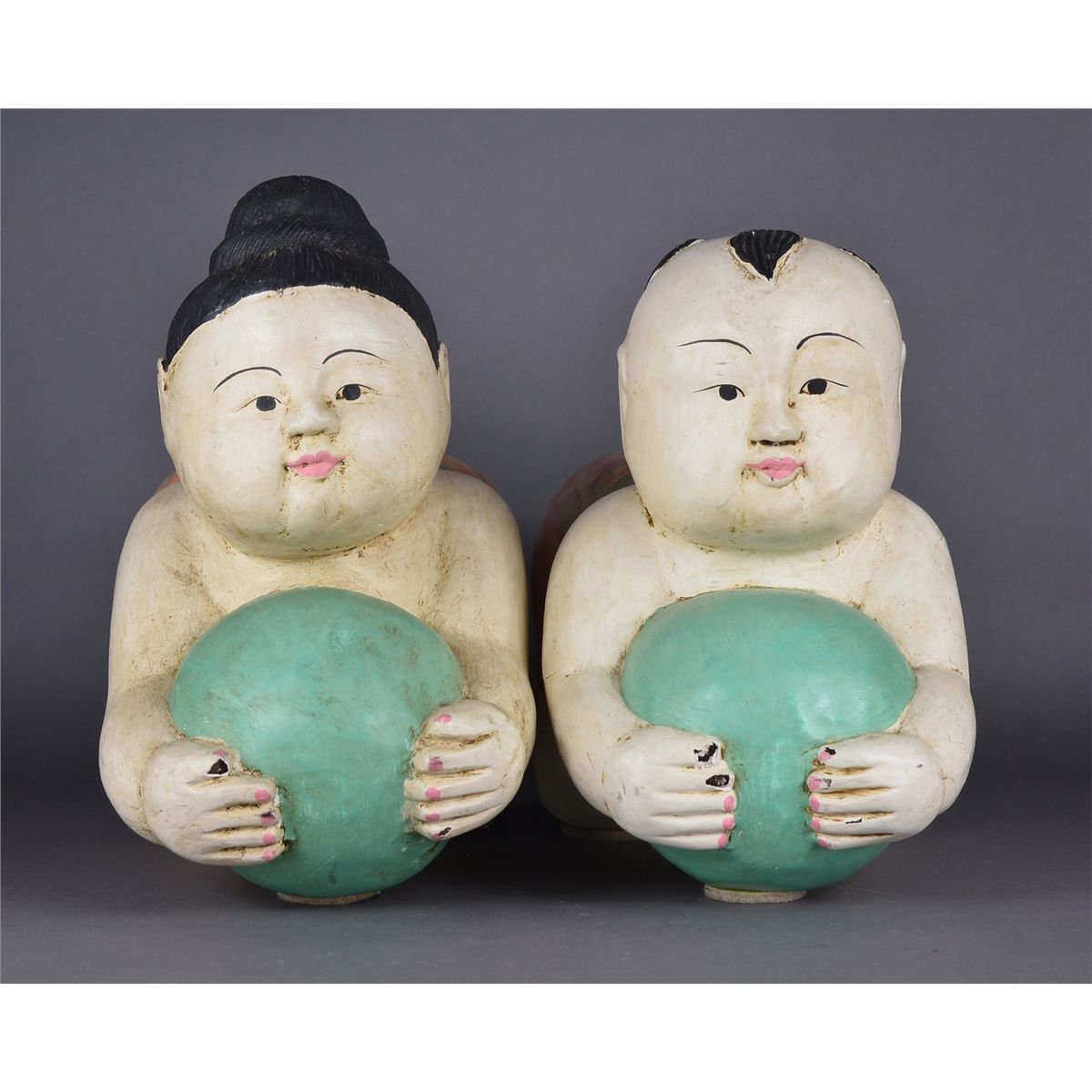 Set of Two Chinese Chinese MingStyle Wood Pillows