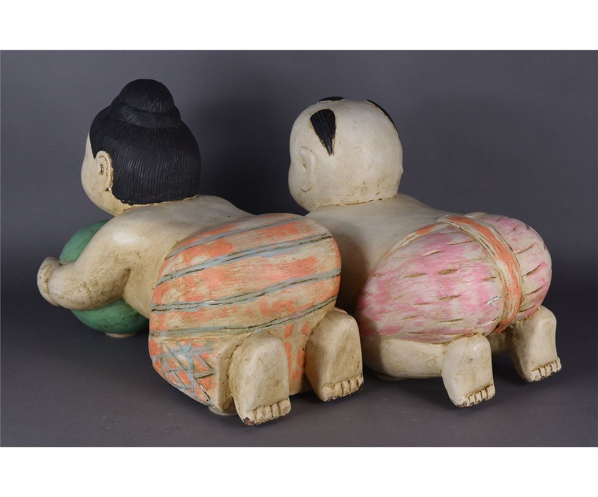 Set of Two Chinese Chinese MingStyle Wood Pillows