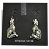 Image 1 : Old Pawn Sterling Silver Wolves French Hook Earrings