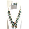 Image 1 : Navajo Multi-Stone Squash Blossom Sterling Silver Necklace & Earrings Set - Lisa Williams