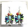 Image 4 : Navajo Multi-Stone Squash Blossom Sterling Silver Necklace & Earrings Set - Lisa Williams