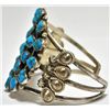 Image 3 : Navajo Turquoise Cluster Sterling Silver Cuff Bracelet - Running Bear
