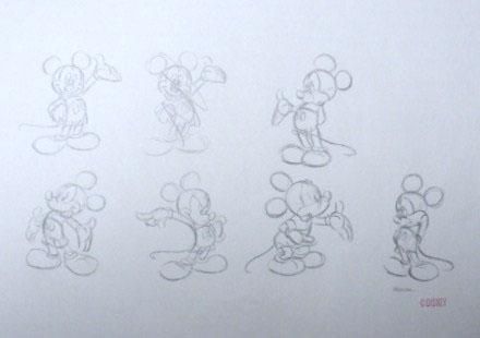 Disney Original Animation Drawing Mickey Mouse Poses