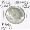 Image 1 : 1965 Silver Kennedy Half Dollar *EXTREMELY RARE MS-66 HIGH GRADE*!!