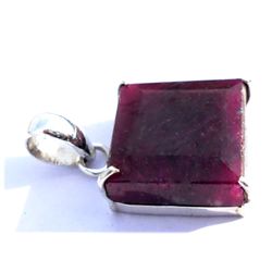 Natural 22.95 ctw Ruby .925 Sterling Pendant