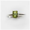 Image 1 : Natural 2.25 ctw Peridot Emerald Cut .925 Sterling Ring